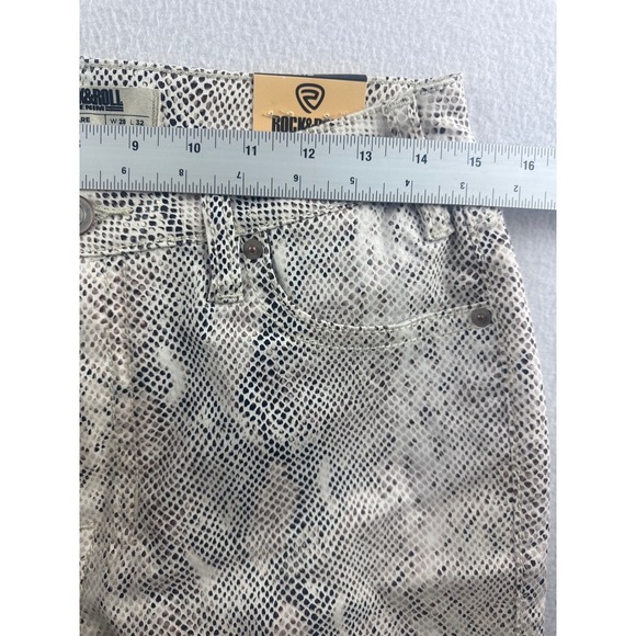 Rock & Roll Denim Women's High Rise Flare Snake Print Jeans 28x32 - Picture 11 of 12